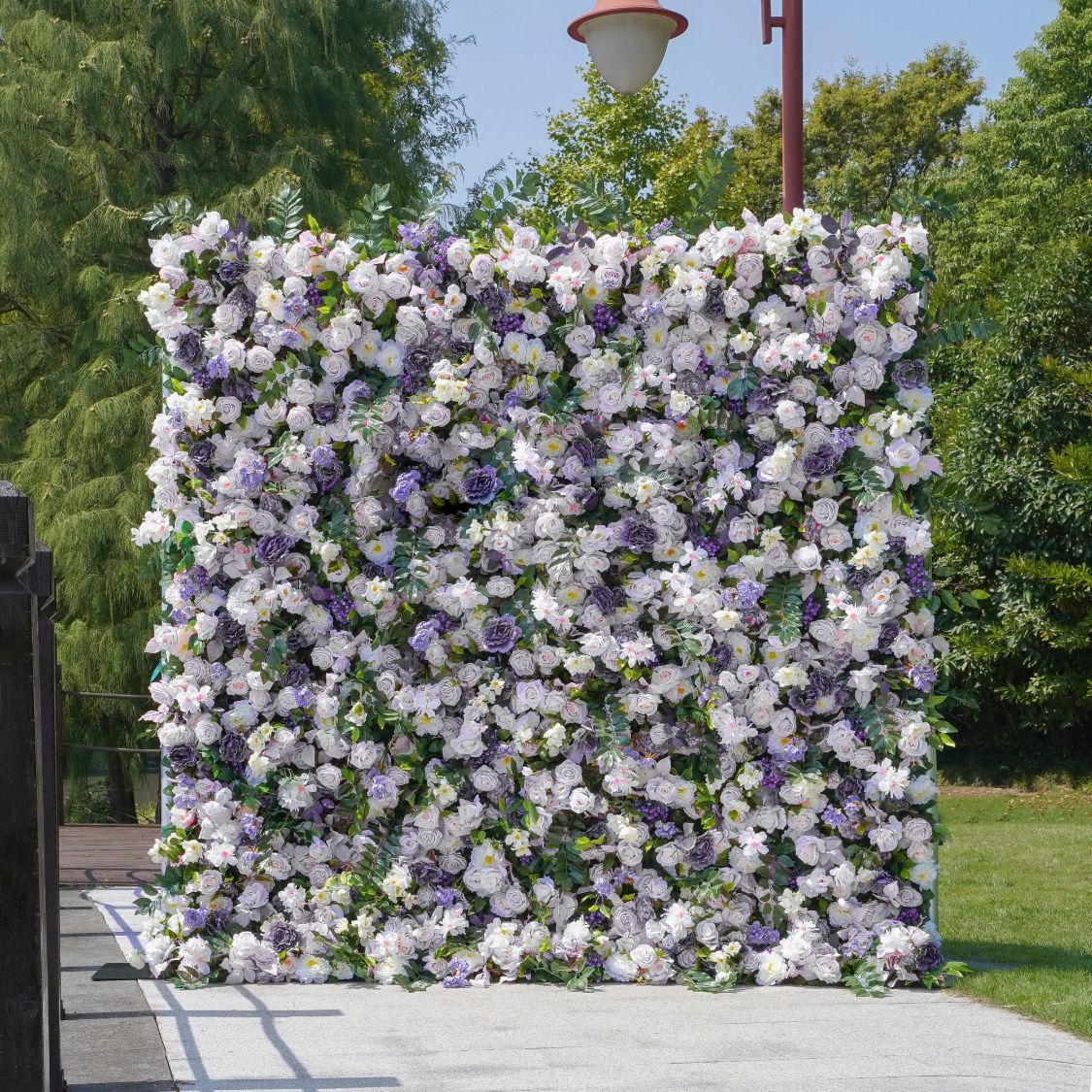 Purple & white flower wall